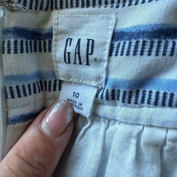 Gap Blue & White Striped Tie Waist Skirt Size 10 - Picture 7 of 8